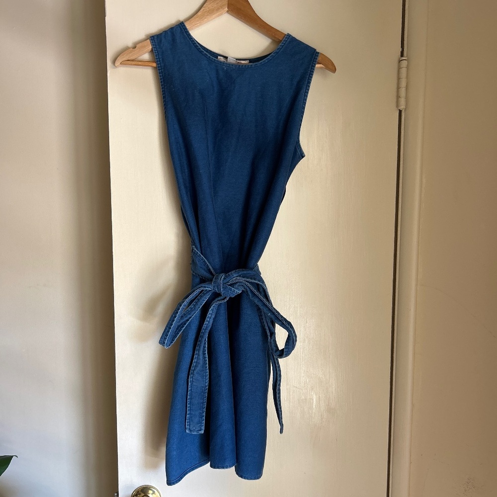 Caron Callahan Denim Wrap Dress